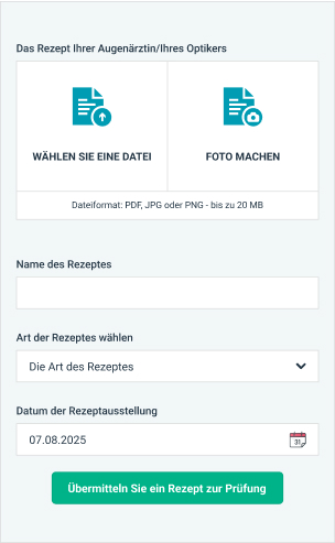 Rabattgutschein für das Hochladen Ihres Brillenrezepts