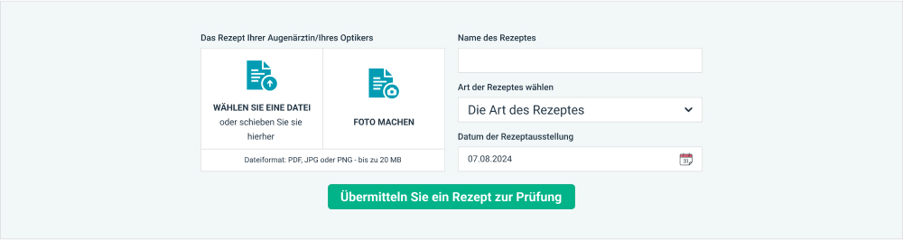 Rabattgutschein für das Hochladen Ihres Brillenrezepts