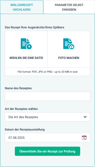 Rabattgutschein für das Hochladen Ihres Brillenrezepts